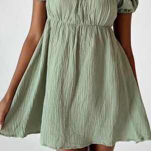Princess Polly Green Puff Sleeve Sundress